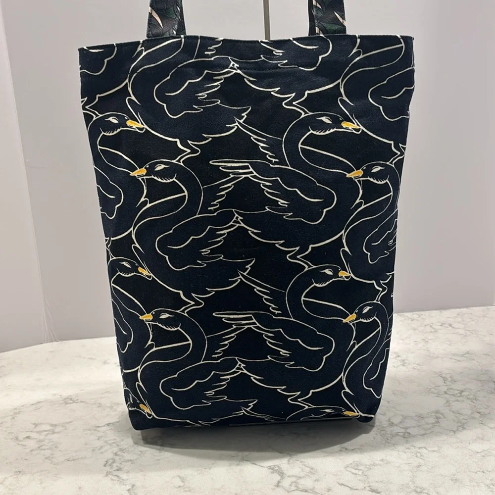Tory Burch Printed Black Goose Canvas‎ Tote